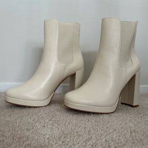 Never worn, Justfab cream boots